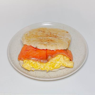 Breakfast Panini - Scrambled Egg & Smoked Salmon Panini 1